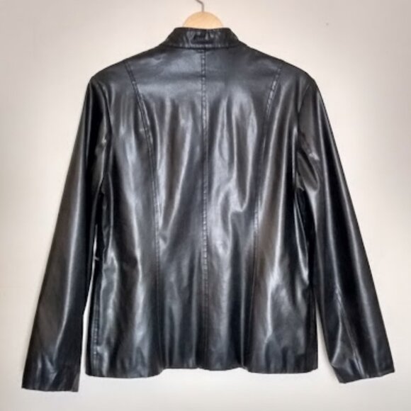 Black Faux Leather Jacket - Picture 2 of 16